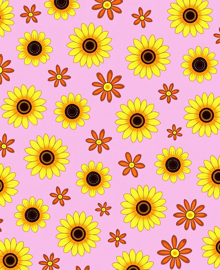 Golden Yellow Sunflowers Pink Background Rug
