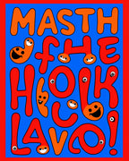Bold Red Orange Playful Letters Rug