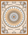 Earthy Brown Circular Medallion Art Rug