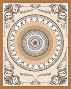Earthy Brown Circular Medallion Art Rug