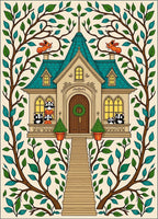 Whimsical Woodland House Creatures Rug