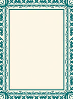 Teal Ornate Floral Frame Rug