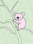 Pink Koala On Branch Leafy Cover Rug