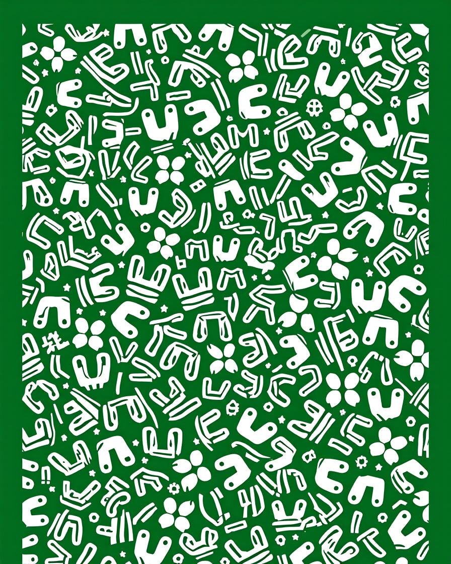 Emerald Green Abstract Forms Rug