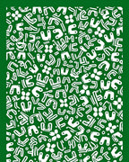 Emerald Green Abstract Forms Rug