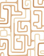 Sandy Beige Abstract Maze Rug