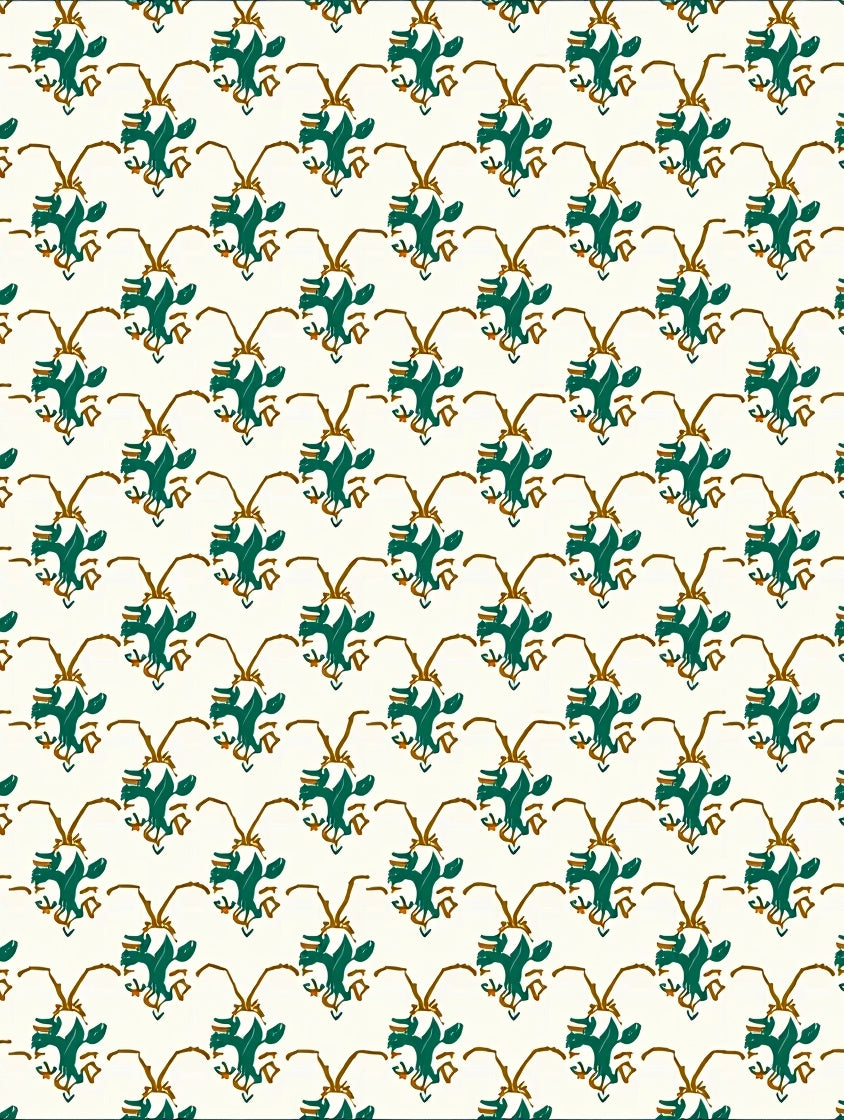 Emerald Gold Organic Floral Repeats Rug