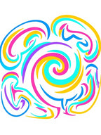 Vibrant Swirl Rainbow Abstract Art Rug