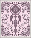 Pink Dreamcatcher Feather Mandala Rug