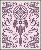 Pink Dreamcatcher Feather Mandala Rug
