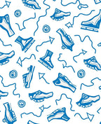 Dynamic Blue Skate Shoe Collage Rug
