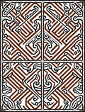 Abstract Brown Lines Organic Shapes Rug