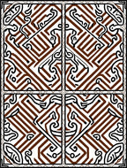 Abstract Brown Lines Organic Shapes Rug