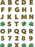 Bold Black Yellow Zebra Alphabet Rug