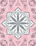 Pink Gray Mandala Floral Art Rug