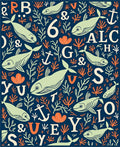Marine Life Alphabet Illustration Rug