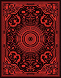 Bold Crimson Floral Mandala Rug