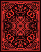 Bold Crimson Floral Mandala Rug