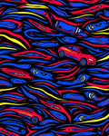 Retro Red Blue Yellow Car Overlap Rug