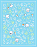 Cute Blue Bear Mushroom Foliage Rug