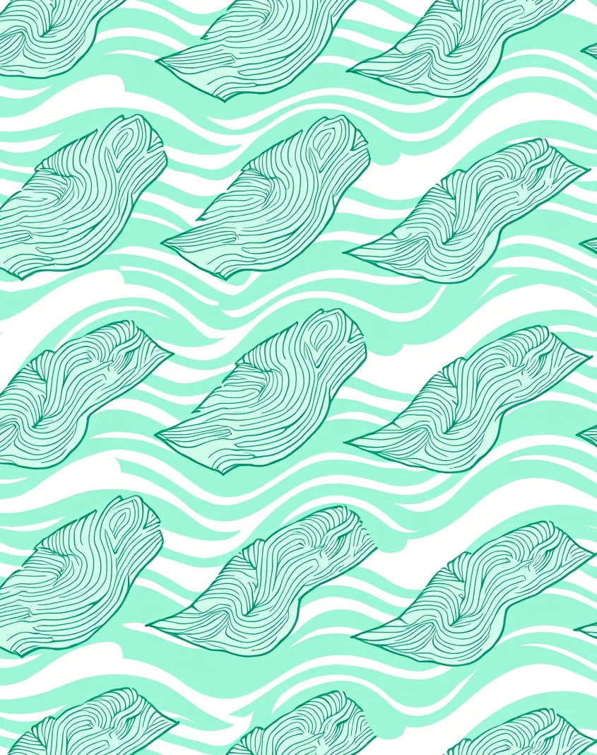 Seafoam Green Swirling Wood Grain Rug