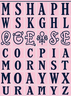 Pink Alphabetic Script Arrangement Rug