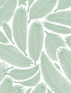 Green Feather Fern Arrangement Rug