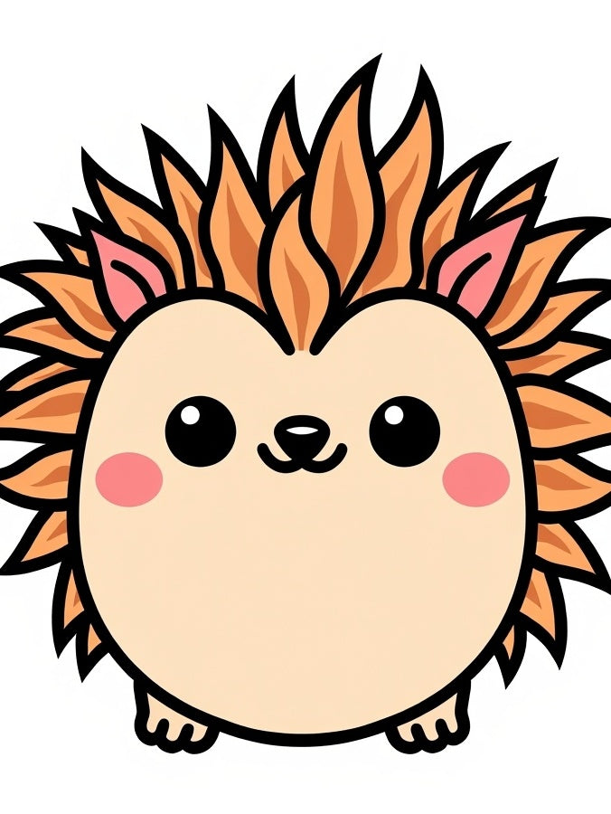 Cute Orange Spiky Animal Rug