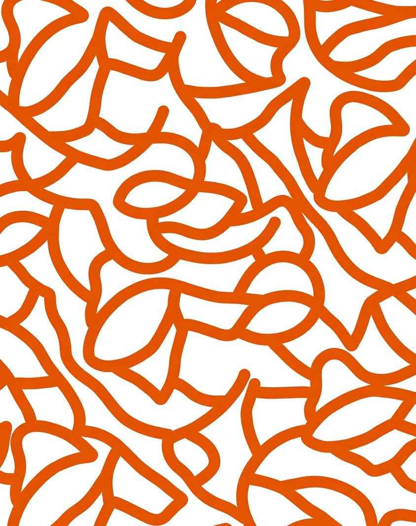 Bold Orange Organic Flow Rug