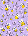 Whimsical Yellow Bee Lavender Floral Rug