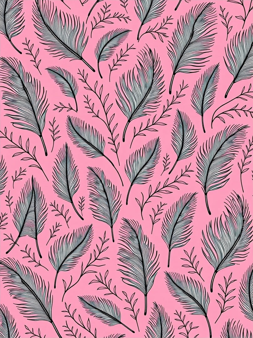 Pink Feather Botanical Arrangement Rug
