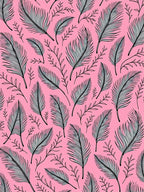 Pink Feather Botanical Arrangement Rug