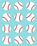 Sport White Baseball Arrangement Rug