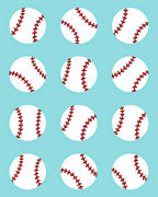 Sport White Baseball Arrangement Rug