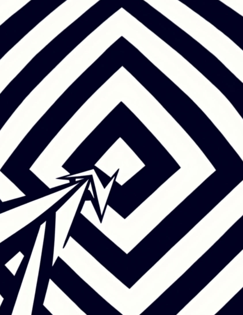 Monochromatic Abstract Optical Illusion Rug