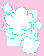 Whimsical Pink Cloudscape Abstract Rug