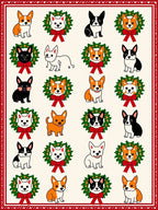 Christmas Corgi Wreath Collection Rug