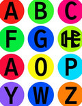 Alphabet Circles Vibrant Primary Colors Rug