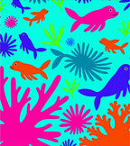 Bright Coral Reef FriendsRug Rug