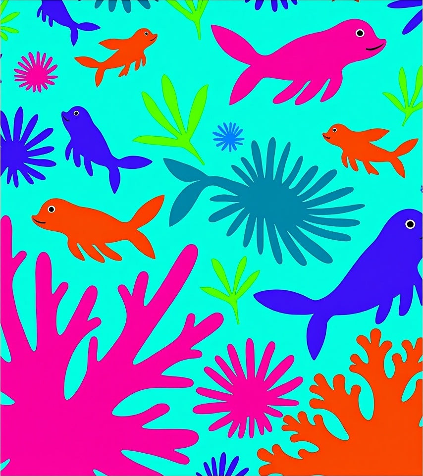 Bright Coral Reef FriendsRug Rug