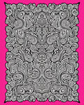Pink Black Abstract Swirl Mandala Rug