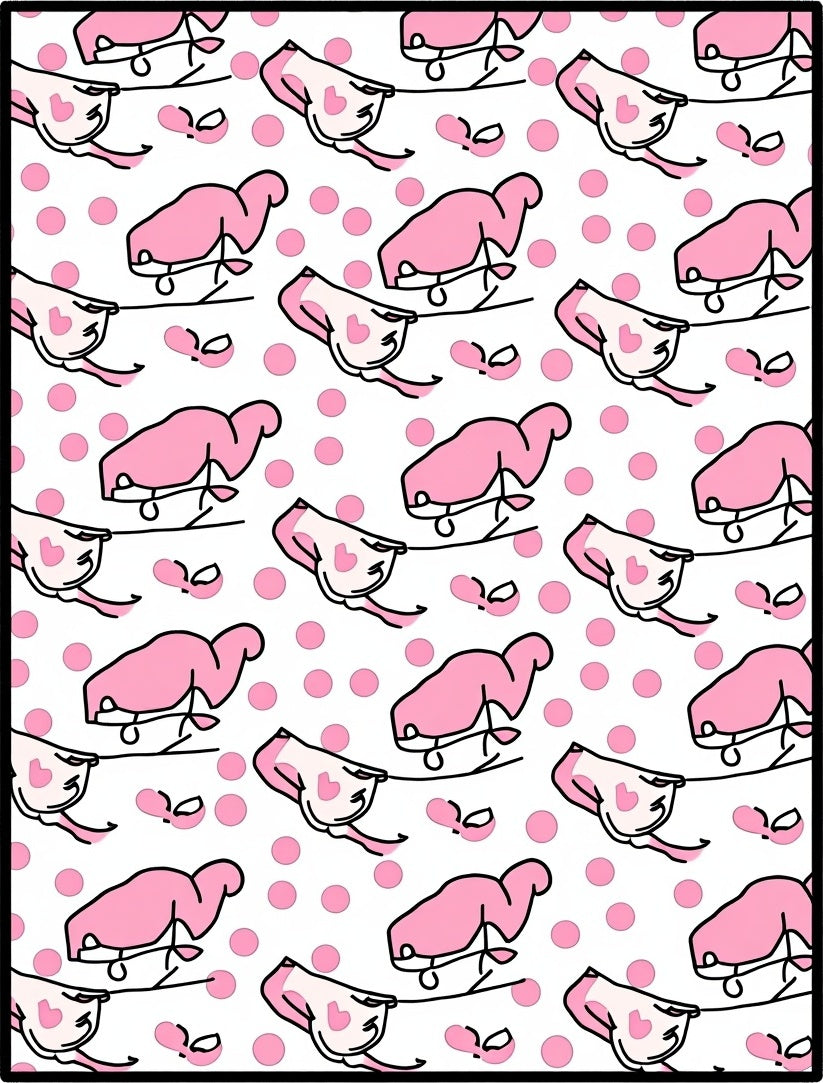 Pink Polka Dot Saddle Whimsy Rug