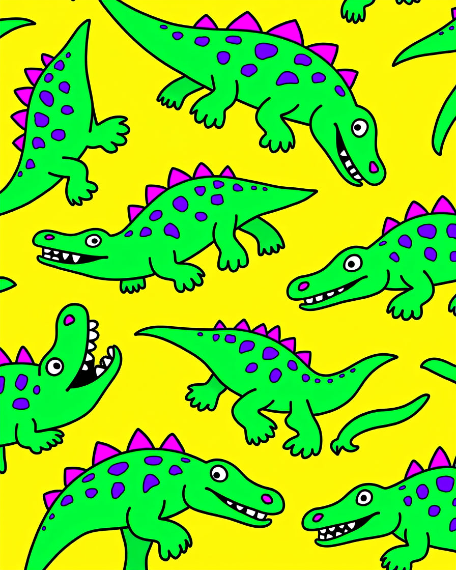 Bright Green Dinosaur Spots Rug