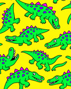 Bright Green Dinosaur Spots Rug