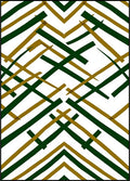 Green and Gold Intersecting Lines Rug