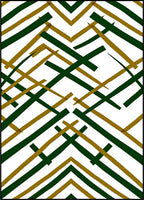 Green and Gold Intersecting Lines Rug