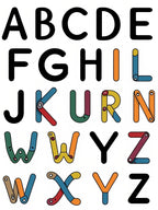 Alphabet Letters Childrens Art Print Rug