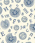 Navy Blue Vintage Alphabet Medley Rug