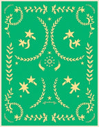 Golden Stars Laurel Wreath Garden Rug
