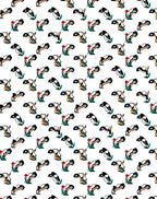 Abstract Whimsical Penguin Family Rendition Rug